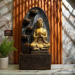 EXPLEASIA Sitting Buddha Water Fountain for Home, Indoor Water Fountain Big Size, Water Fountain for Garden, Water Fountain for Home vastu, Waterfall Fountain Indoor Home décor, Buddha Idol-image-52