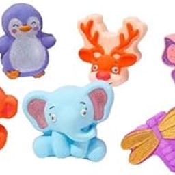 Seychelles Animal Shape Glittery Bubble Bath Bomb Birthday, Festival Kids Gift Set (Set of 6) 60 Gm Each, Coconut Based Product, SLS Free-69