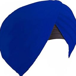 PUNJABI TURBAN 100% COTTON LIGHT FULL VOILE | TRADITIONAL TIE & WEAR PAGRI, PAGG FOR SIKH, PUNJABI, SARDAR MEN, BOYS,WOMEN | SOFT & COMFORTABLE | Royal Blue | 5.25 Meter-picture-5