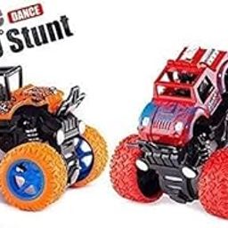PRIME DEALS Big Size 4WD Monster Truck Cars Push and Go Toy Trucks Friction Powered Cars Truck 360 Degree Stunt 4wd Cars Push go Truck for Toddlers Kids Gift (2 Pack Monster Truck)-6