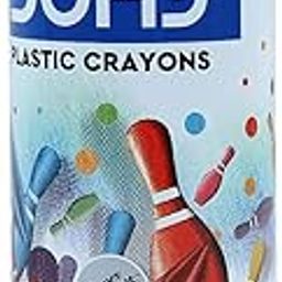 Doms 28 Shades Erasable Plastic Crayons Round Tin Box | Smooth & Even Shading | Bright & Playful Colors | Free Sharpner Inside | Non-Toxic & Safe For Childrens | Pack of 1-14