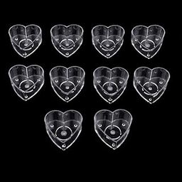 Urban Moon Acrylic Heart Shaped Tealight Cups, Polycarbonate Pre-Waxed Empty Tealight Containers/Mould for DIY Candle Making - Pack of 50 Piece-image-7