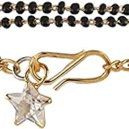 Designer Black Gold Plated Mangalsutra Style Bracelet for Women (STAR)-image-50