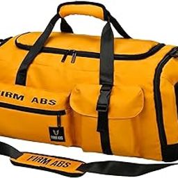 calandis Gym Bag with Shoe Compartment Portable Travel Duffle Bag for Trips Gym Beach Yellow | Gym Bags-picture-44