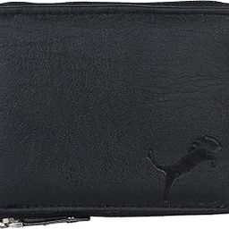 Wallet for Men with Zip Closure - Black Artificial Leather Wallet in Solid Design - Minimal Thin Pocket Wallet (Black)-69