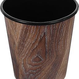 WOFASHPURET Retro Imitation Wood Grain Trash Can Rustic Trash Can Vanity Waste Bin Kitchen Bin Slim Rustic Waste Container Lidless Trash Bin Bins New Chinese Style Paper Basket Office Plastic-15