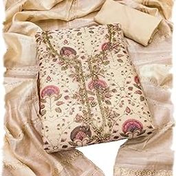 Women's Fancy Chanderi Silk Unstitched Salwar Suit Dress Material-image-72