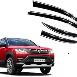 Unbreakable Chrome Line Door Visor Brezza Type 3 Model YER (2023 - Present) (Set of 4Pcs)-16
