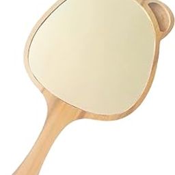 Oval Cute Portable Wooden Handeheld Mirror for Shaving and for Makeup (22cm x12cm) Used at Home and Salons-picture-13
