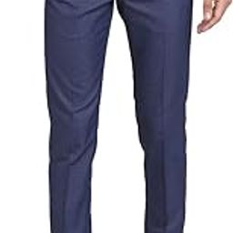 Men Poly Viscose Stretch Blue Dobby Printed Ultra Slim Fit Formal Trouser-picture-52