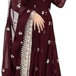Women's Faux Georgette Embroidery & Sequence Work Anarkali Kurti Gown-image-74