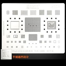 AMAOE A12/12X Stencil BGA Reballing Stencil for IPad Pro 2018 CPU RAM Nand Power Audio IC Solder Tin Plant Heat Steel Mesh-26