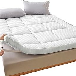 Hotel Linen Klub Deyarco Mattress Topper - 85GSM Microfiber 3 Inch Stripe - Super Soft 500 GSM Fabric - Soft, Firm & Extra Thick Fiber Sheet with Elastic Bands on-image-20