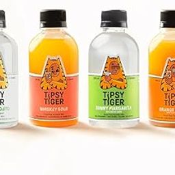 Tipsy Tiger Assorted Flavors Cocktail Mixer (Classic Mojito, Margarita, Orange Mojito Kafr Lime, Whiskey Sour), 5% Added Sugar, 250ml (Pack of 4 bottles, Coaster & eco-friendly bamboo stirrers)-29