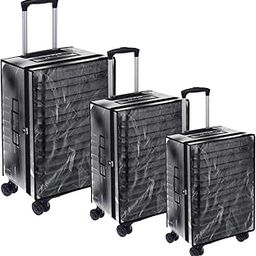 Clear Luggage Cover, Transparent Waterproof Suitcase Protector with Wheels, Dust-Proof Travel Trolley Case Cover (Combo Hard)-13