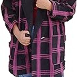 Winter Wear Woolen Long Coat in MULTICOLOR CHECKERED-picture-24