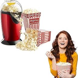Drumstone (𝗪𝗶𝗻𝘁𝗲𝗿 𝗦𝗽𝗲𝗰𝗶𝗮𝗹) Electric Popcorn Maker, 1200W Power, Transparent Chute, Quick 4-Minute Popping, Healthy Oil-Free Option, Non-Slip Feet, Cool-Touch Handles.-picture-32