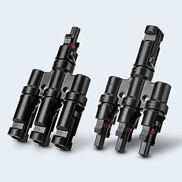 SPARKEL CE Certified Solar Branch Connectors 3in1 T3 Connector 1 Pair MMMF+FFFM and 1 Pair MC4 for Parallel Connection Between Solar Panels-12