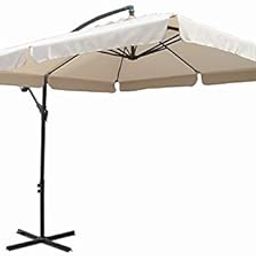 Brandway Side Pole Luxury Garden Patio Umbrella with 8ft diameter | Waterproof Super Cloth Fabric Luxury Square Shape Patio Garden Outdoor/Cantilever/Balcony Umbrella for Hotel, Resort & Cafes (White)-image-62