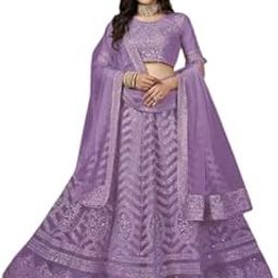 Women Net Letest Design Chain Embroderied Work Woman Flered Semi-Stitched Lehenga Choli for Women-image-86