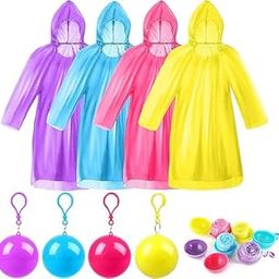 [4 Pcs] Disposable Emergency Rain Ponchos, Colorful Portable Waterproof Raincoats Ball with Keychain Hook for Women & Men, Adult Hiking Camping, Travel, Outdoor Activities-image-90