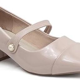 elle Women's Stylish Patent Block Heel Mary Jane-picture-32