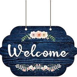 KREEPO Beautiful Floral Printed Welcome Wooden Wall Or Front Door Hanging Sign Board for Home Décor Size (11.5inchesx7inches)-8