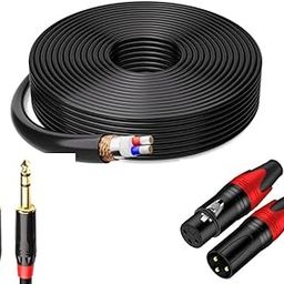 KEBILSHOP XLR Microphone Cable Solderable 20 Mtr With 4 Connecter(2x6.35mm trs+2 XLR), DIY Mic Wire,Can Be Used For Making Microphone Cable, XLR Cable and Guitar/Amp cable. (30 METER/98 FEET)-image-84