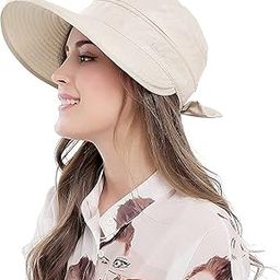 Wide Large Brim Sun Hat Summer UV Protection Thin Hat 2 in 1 Beach Sun Hat-image-14