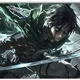 Gifting Domus Titan war Eren Yeager Anime Desk Mat | 11x23 Inch Large Gaming Mouse Pad | Smooth Surface | Water & Heat Resistant | Anti-Slip | Easy to Clean-23