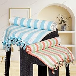 Handicraft Bazarr 2 Pcs Combo Cotton Tapestry Ethnic Vintage Style Blanket Bohemian Bed Room Decor Chadar Travel Comfort Light Weight Top Sheet 90x50 Inch-image-98