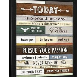 Chaka Chaundh Acrylic Inspirational Wall Art For Office Quotes - Today Rules Framed Wall Art For Bathrooms - Motivational Modern Office Decor Framed Art Wall Décor For Women - (14 X 11 Inches)-image-36
