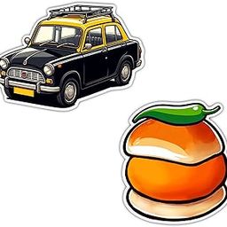 magneverse Vada Pav & Kali Peeli Taxi Mumbai Fridge Magnet Set - Premium Acrylic Magnets for Kitchen & Home Decor (Set of 2 Mumbai Magnet for Fridge)-image-62