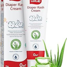 LuvLap Baby Diaper Rash Cream, 75g, Nappy cream for newborns & babies, Diaper Rash Prevention & treatment, Natural Cream with goodness of Aloe Vera, Vitamin E & Milk Protein, Dermatologically tested-6