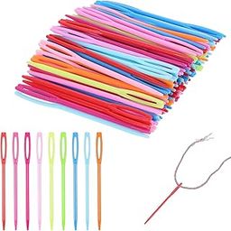 PRANSUNITA Large - Eye Plastic Safety Sewing Colorful Lacing Needles - 50 pcs Yarn Sewing Needle Learning Needles for DIY Kids Sewing Handmade Crafts-image-73