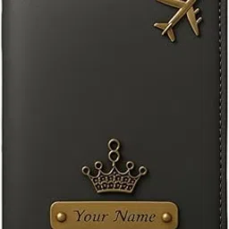 celed Premium Textured Passport Case | Engraved Passport and Document Holder for Men & Women (Grey)-picture-3