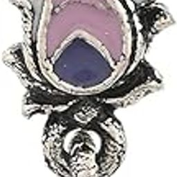 Shwet Kamal Pink Enamel Lotus Motif Brass Silver Plated Clip On Nose Pin-image-97