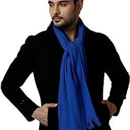 Men Plain Tassel Merino Wool Muffler | Suitable for temperatures ranging from 10°C to -15 °C | Pack of 1 | Soft, versatile for styling and lightweight for light packers-image-16