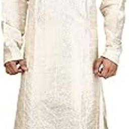Men's Gold Jacquard Pintex Sherwani-image-55