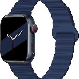 VEMIGON Silicone Magnetic Bands Compatible with Apple Watch Straps 46mm 45mm 44mm 42mm 49mm 41mm 40mm 38mm, Strong Magnetic Closure for iWatch Series 10 9 8 7 6 5 4 3 2 1 SE Ultra (Watch Not Included)-25