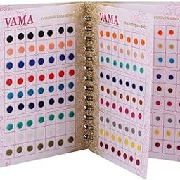 VAMA Multicolour Plain Round Small Bindis Book kumkum Sticker pottu Booklet for Girls & Women (Mini Bindis Booklet - 504 bindis)-image-61