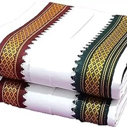 Atmaling Premium White Pure Cotton Stylish Men's Gamcha | 2 Mtr Size | Soft and Comfortable for Bathing, Clothing | Pack of 1-image-87