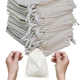 STYLELAB Reusable Muslin Bags 4 x 5 Inches | 100 pcs Small Cotton Drawstring Spice Bag | 100% Eco-Friendly-image-34
