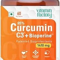 The Vitamin Factory Curcumin C3 (95%) with Bioperine | Supports Heart Health And Joint | Maintain Blood Pressure | Boost Immunity - 60 Vegetable Capsules-image-5