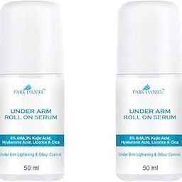 Park Daniel Underarm Roll-On 5% AHA, 3% Kojic Acid & 1% Hyaluronic Acid | Controls Odour & Sweat | Reduces Pigmentation & Exfoliates Fresh Aqua Fragrance 50ml (Pack of 2)-image-97