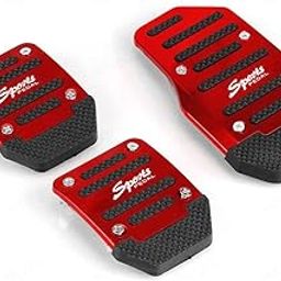MIZZEO Vehicle Sports Accelerator Brake Clutch Pedal Cover (Pack of 3) Red Compatible with Toyota Innova (Type-I) 2005-2009-29