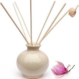 Pure Source India Ceramic Pot (Pot: 3 inch, Sticks: 7 inch, White)-48