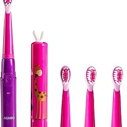AGARO REX Sonic Electric Kids Toothbrush with 3 Brushing Modes & Rechargeable Battery, Power Tooth brush, (Purple) & AGARO REX Brush Head Refill Set of 2 Pcs (Purple) - Oral Care Combo-picture-14
