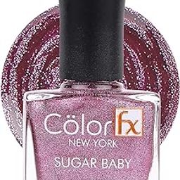 Color Fx New York Sugar Baby Nail Polish Metallic Shimmery Matte Gel Like Finish, 21 Toxin Free, Long Lasting, Non-yellowing, Pink Nail Polish Women 9Ml-26