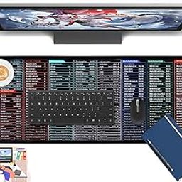 Excel Cheat Sheet Desk Pad, Large Mouse Pads, Excel Shortcut Keys Mousepad, Non-Slip XL Office Desk Mat for Keyboard and Mouse 31.5 x 11.8in-3